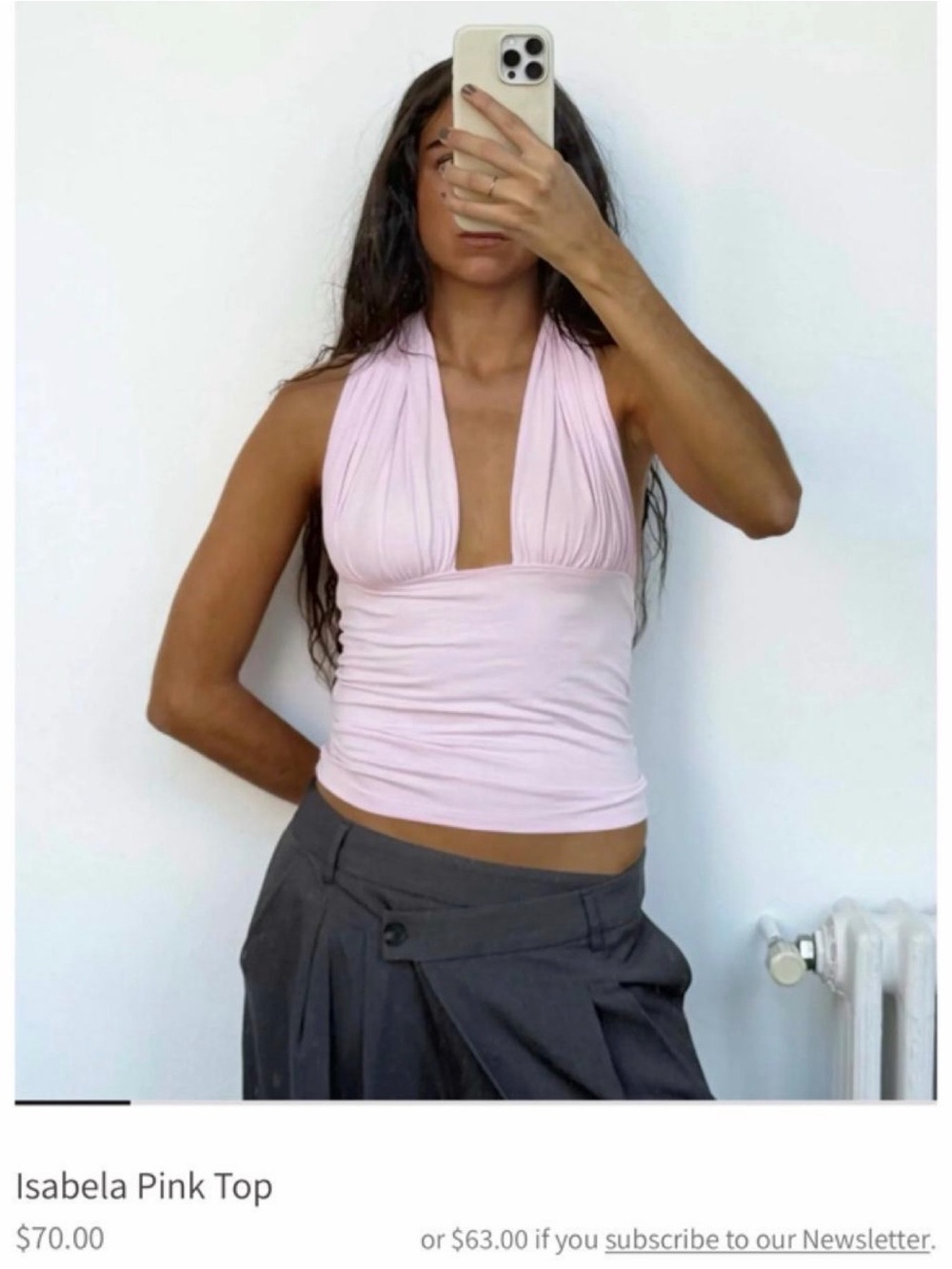 Frankie's Bikinis Light Pink Halter Top